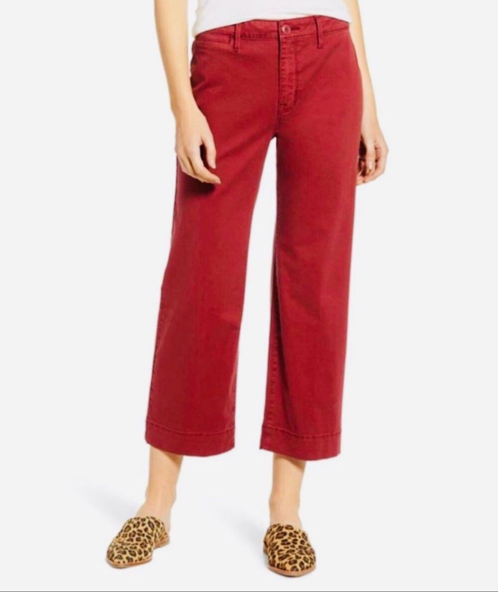 Universal Thread Rust Colored Wide Leg Cropped Pants Size 6 or 28